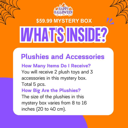 Halloween Mystery Box Plushies and Accessories - 5 Pcs