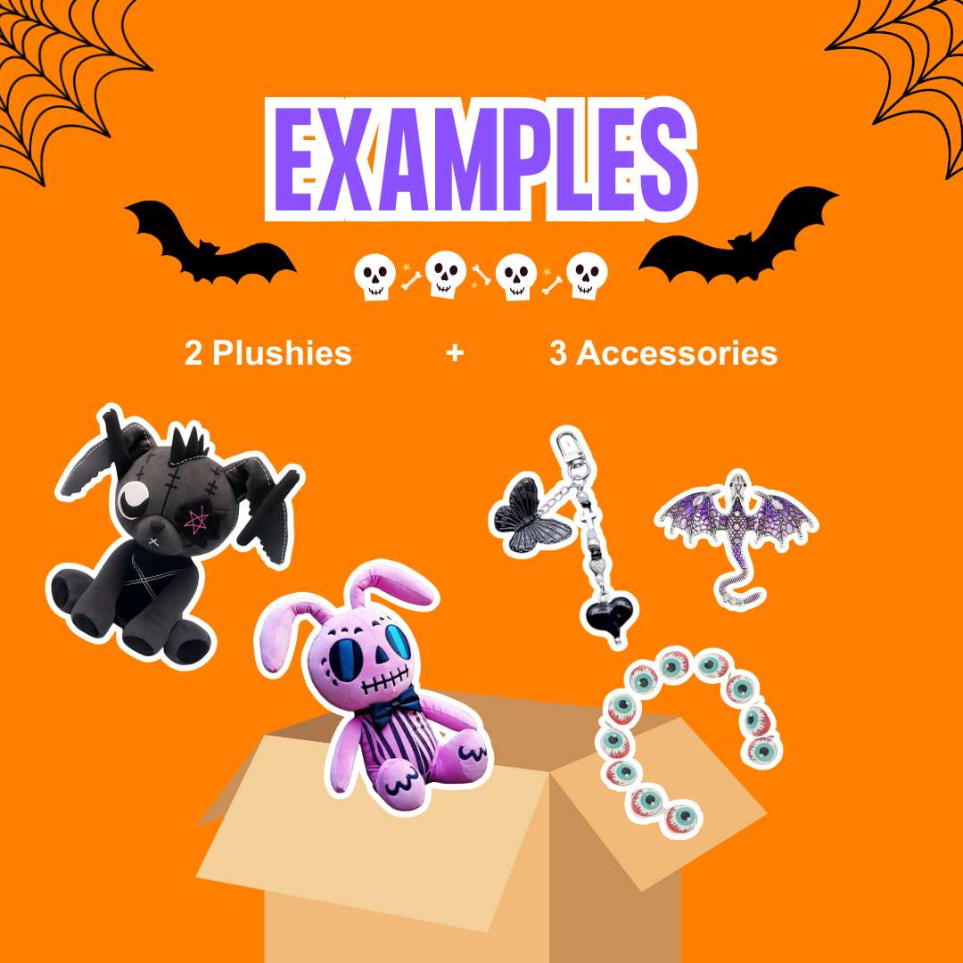 Halloween Mystery Box Plushies and Accessories - 5 Pcs