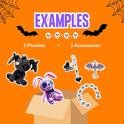 Halloween Mystery Box Plushies and Accessories - 5 Pcs