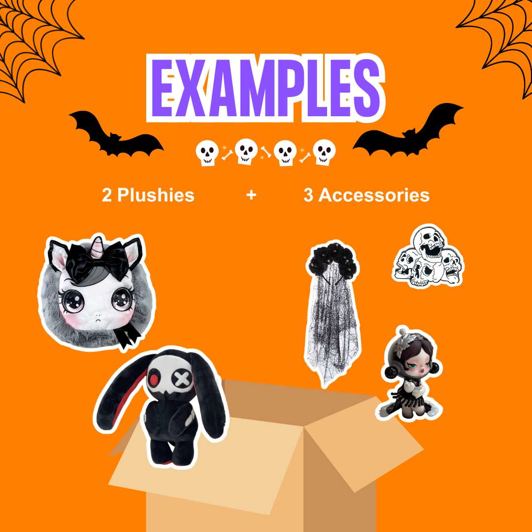 Halloween Mystery Box Plushies and Accessories - 5 Pcs