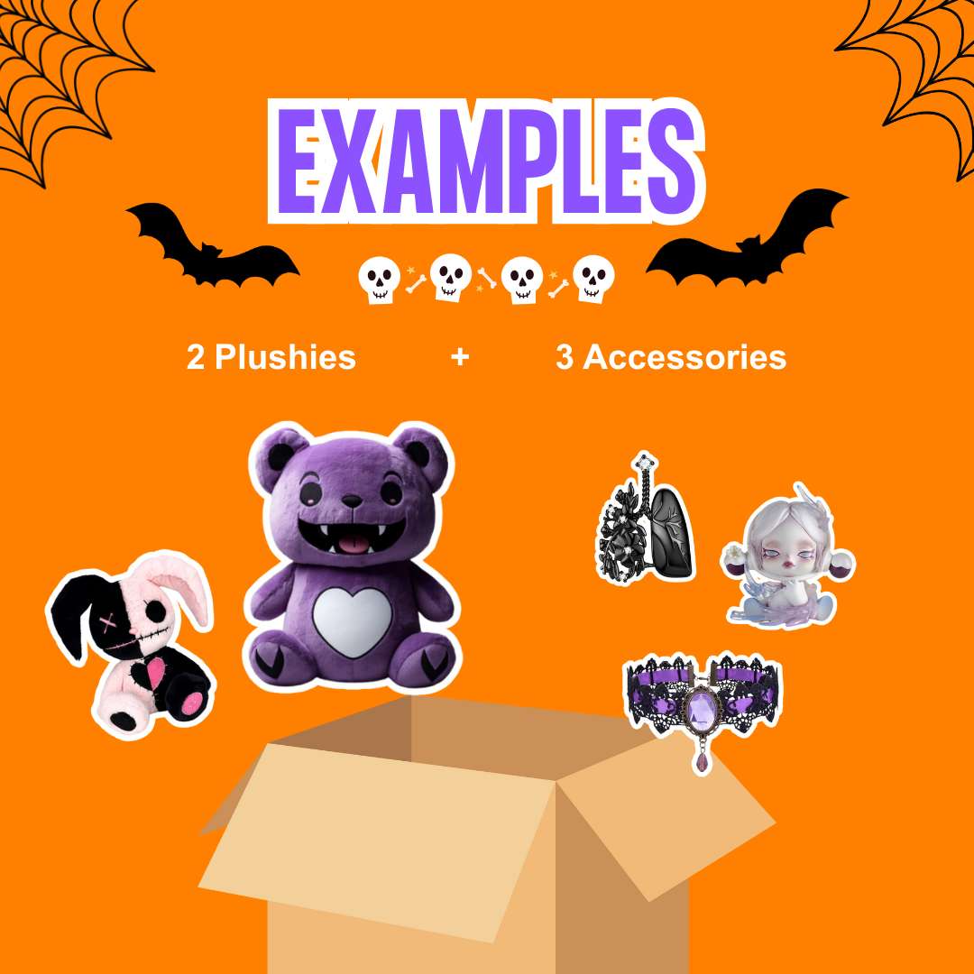 Halloween Mystery Box Plushies and Accessories - 5 Pcs