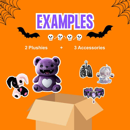 Halloween Mystery Box Plushies and Accessories - 5 Pcs