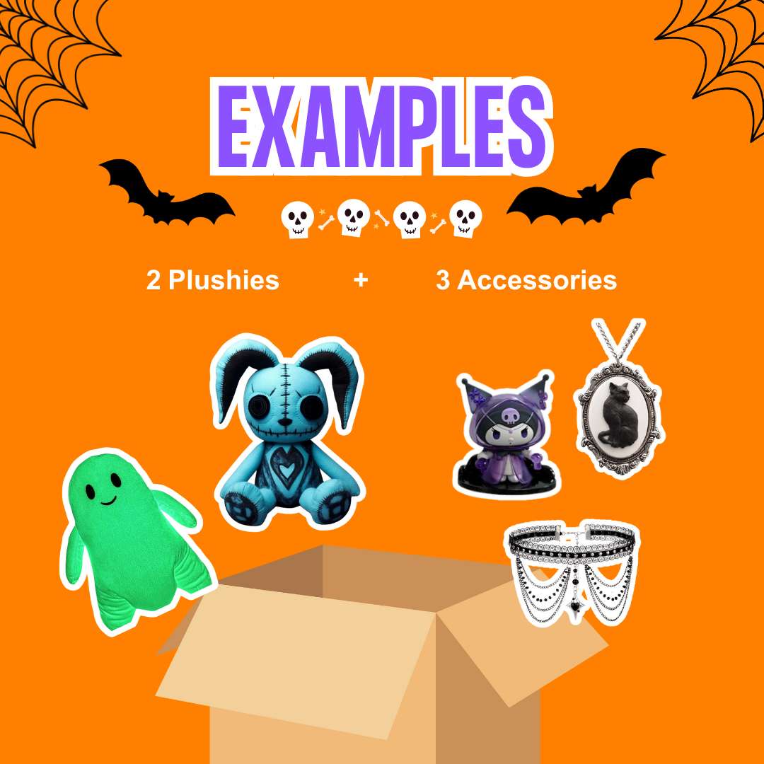 Halloween Mystery Box Plushies and Accessories - 5 Pcs