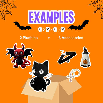 Halloween Mystery Box Plushies and Accessories - 5 Pcs