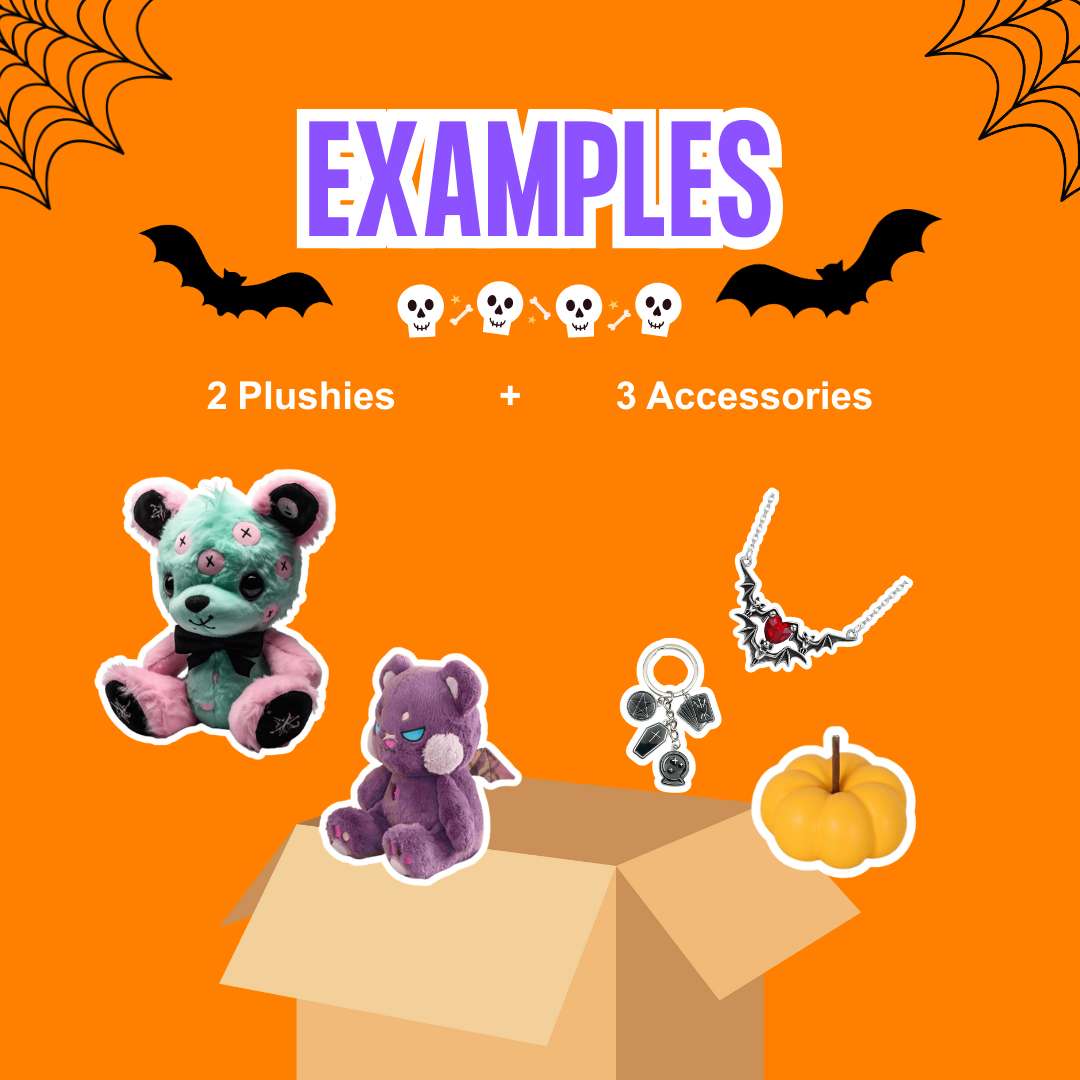 Halloween Mystery Box Plushies and Accessories - 5 Pcs