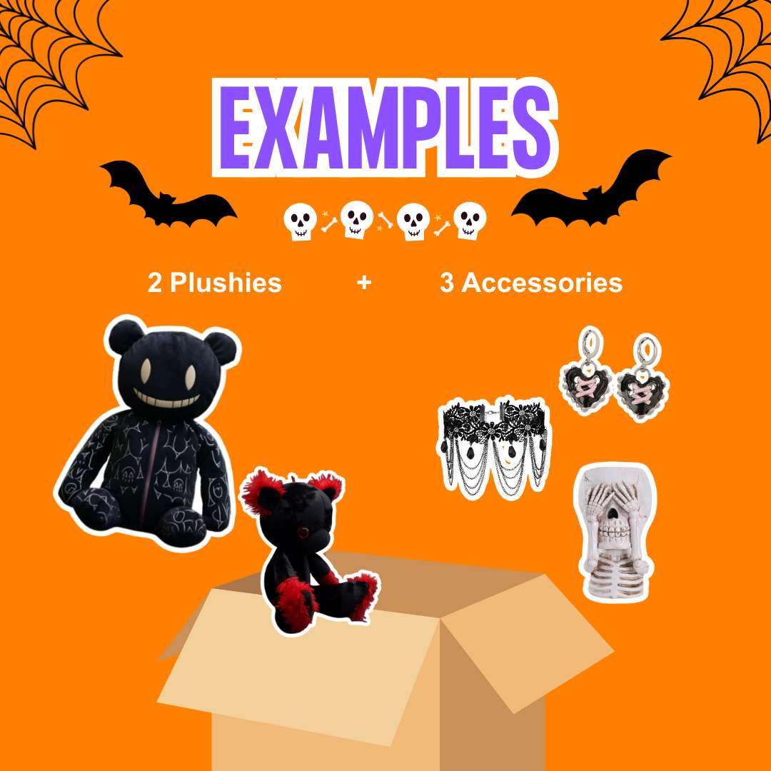 Halloween Mystery Box Plushies and Accessories - 5 Pcs