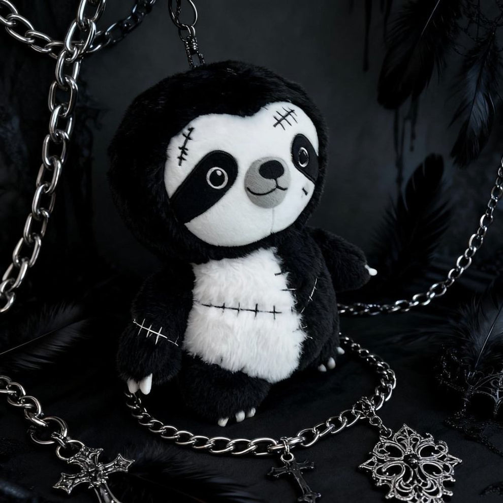 Goth Stiching Sloth Stuffed Animal – PlushThis| Plushies & Stuffed Animals