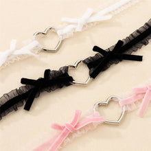 甘いハートリボンチョーカー レース