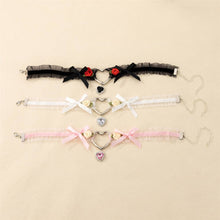 Rose Diamond Heart Ribbon Choker Lace