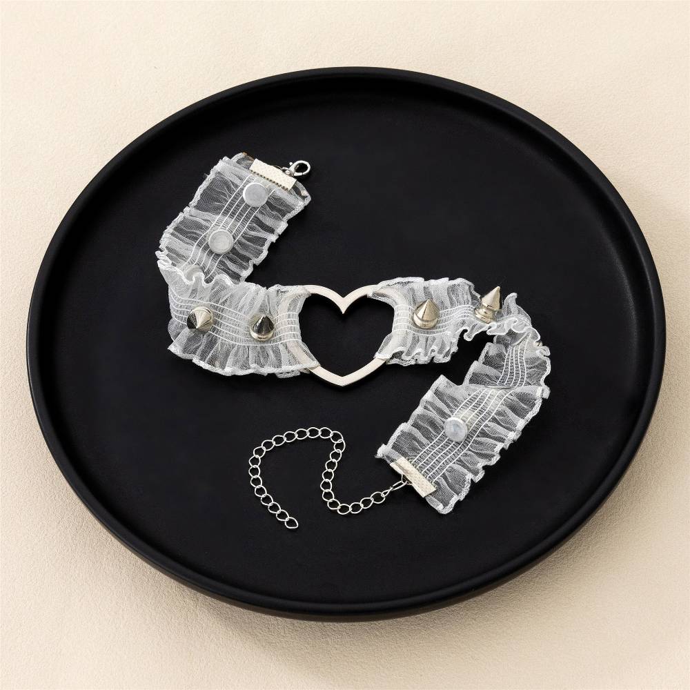 スタッズハートフリル チョーカー レース