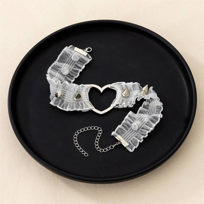 スタッズハートフリル チョーカー レース