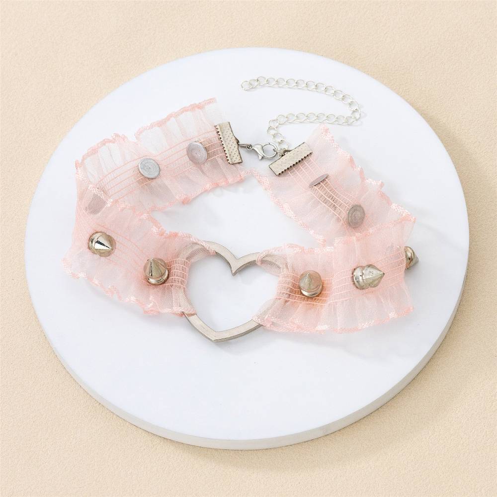 スタッズハートフリル チョーカー レース