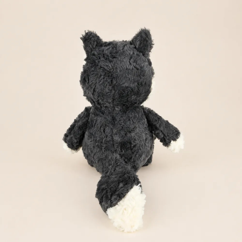 Black Cream Husky Plush Back View Stuffed Animal