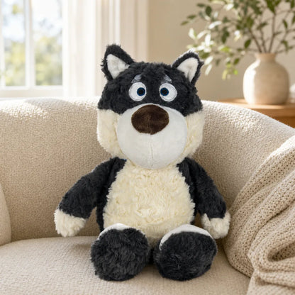 Black Cream Husky Plush on Sofa Stuffed Animal
