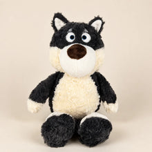 Black Cream Husky Plush Seated Front Stuffed Animal