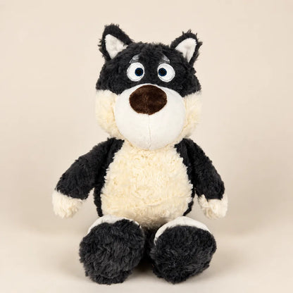 Black Cream Husky Plush Seated Front Stuffed Animal