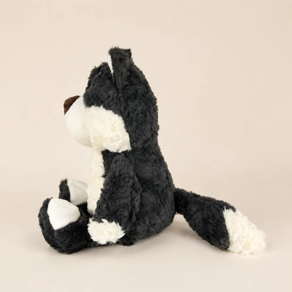 Black Cream Husky Plush Side Profile Stuffed Animal