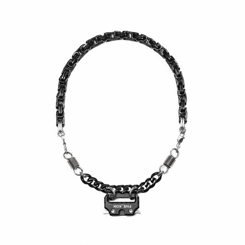 Punk Techwear Buckle Pendant Men's Choker