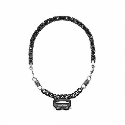 Punk Techwear Buckle Pendant Men's Choker