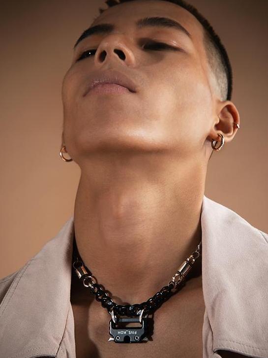 Punk Techwear Buckle Pendant Men's Choker