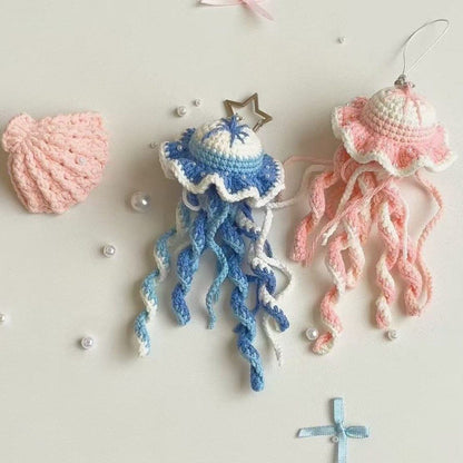 Jellyfish Pendants with Seashell Crochet DIY Kit
