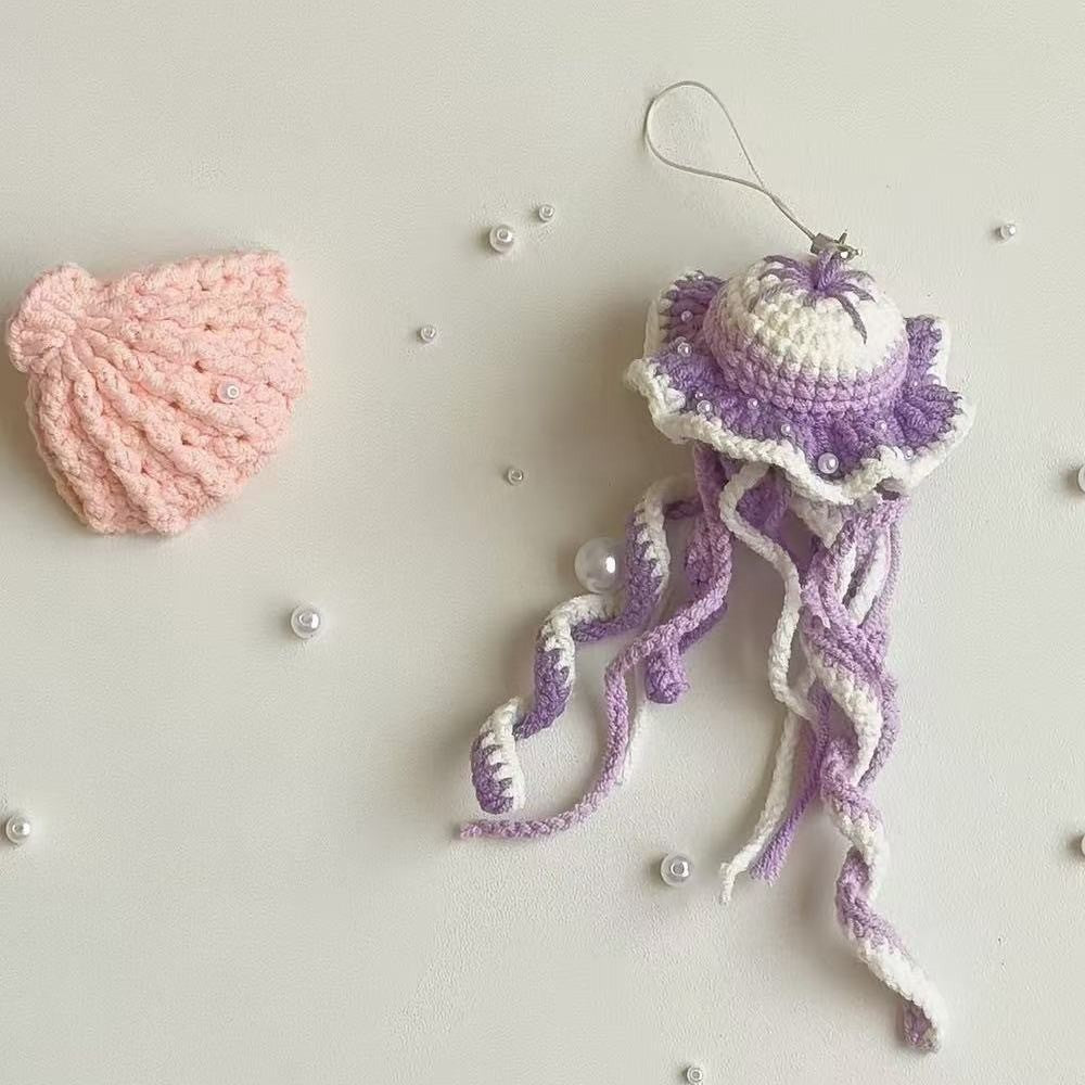 Jellyfish Pendants with Seashell Crochet DIY Kit