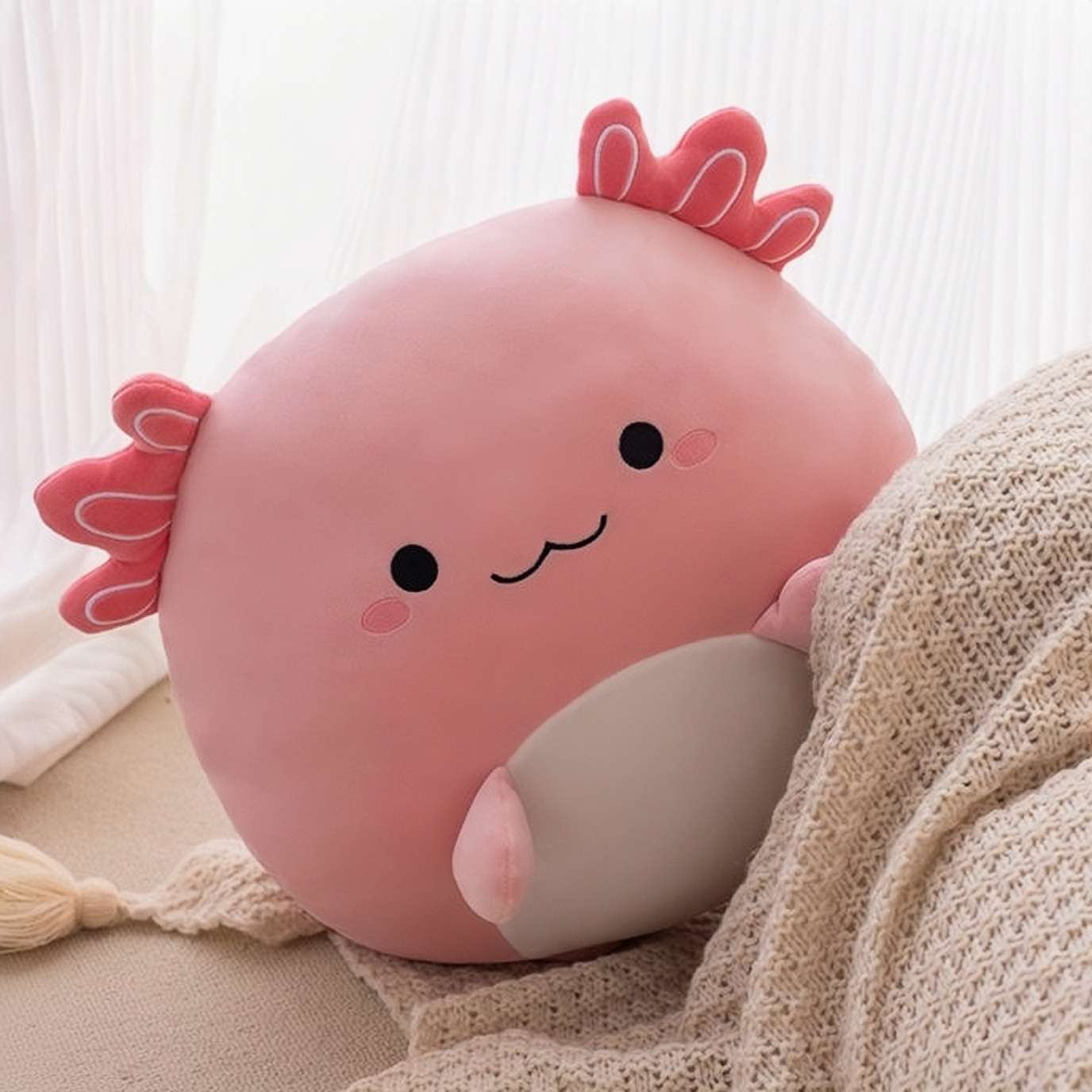 Cute Pink Axolotl Stuffed Animal - Main Image