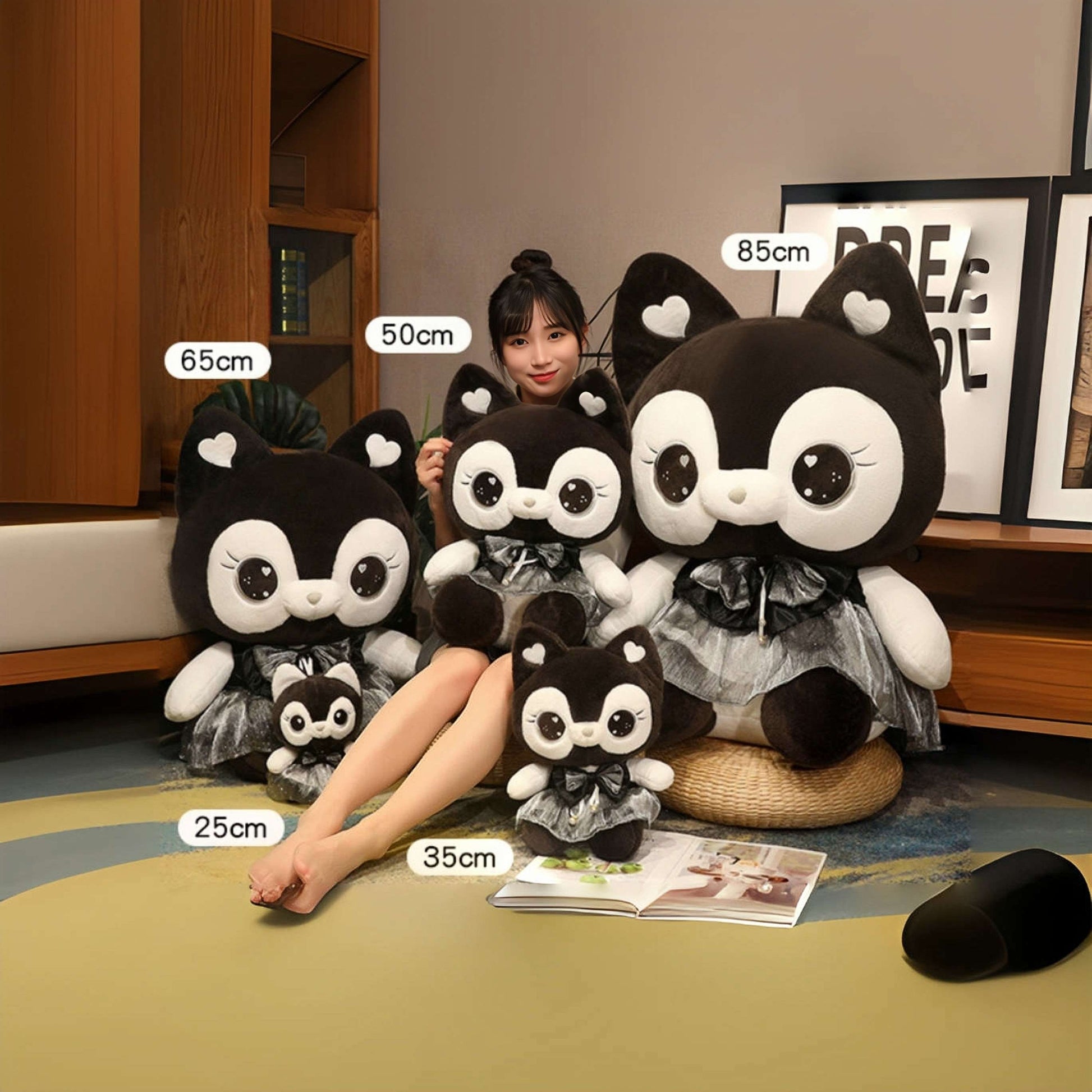 Animal en peluche chat noir Emo Kawaii