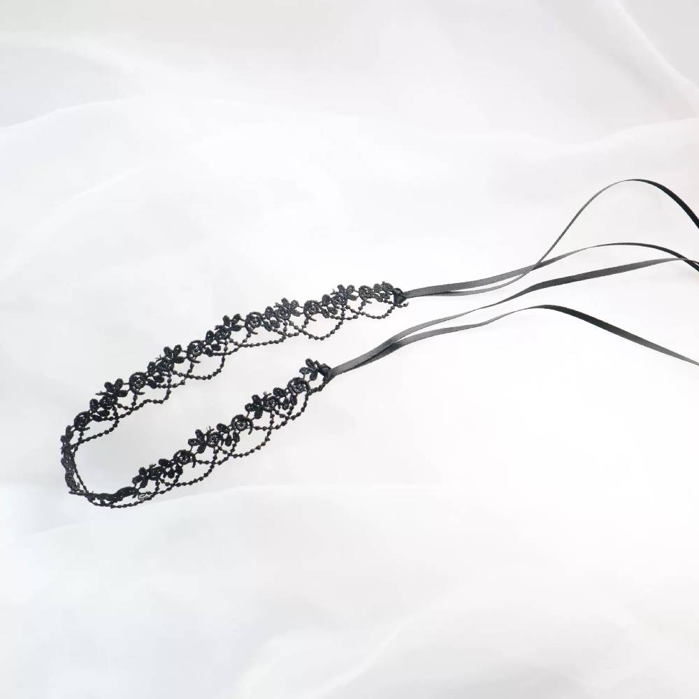 Lace Choker with Ribbon Accent Cord