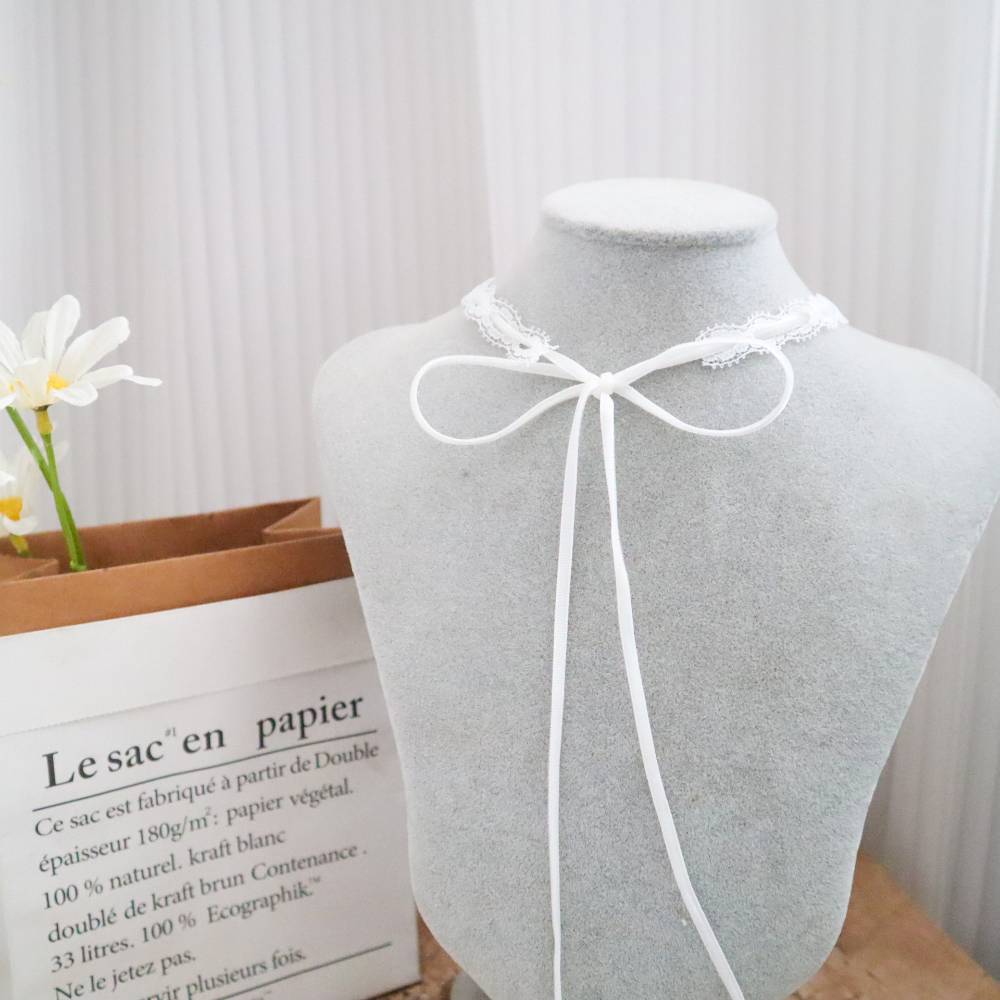 Lace Choker with Ribbon Accent Cord