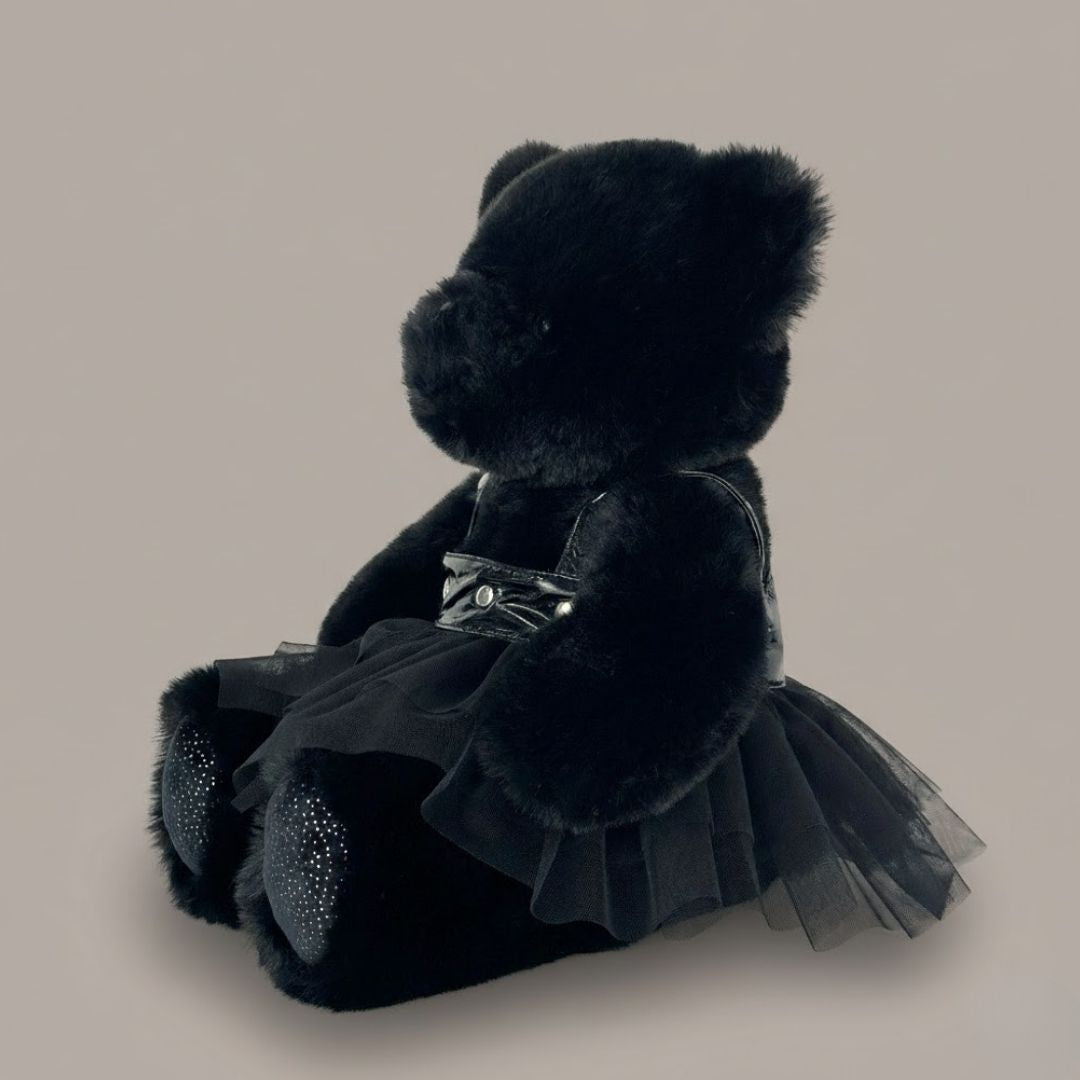 Goth Lace Dress Black Bear Stuffed Animal