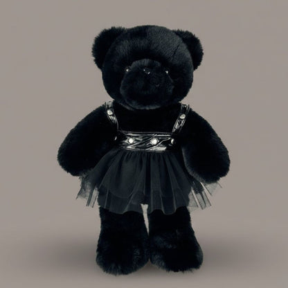 Goth Lace Dress Black Bear Stuffed Animal
