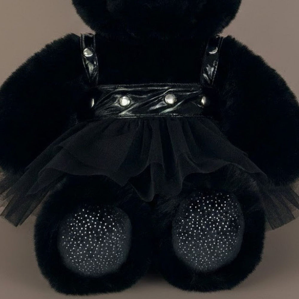 Goth Lace Dress Black Bear Stuffed Animal