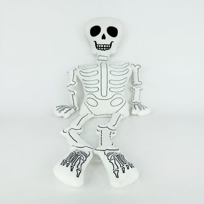 Goth White and Black Skeleton Plush
