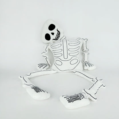 Goth White and Black Skeleton Plush