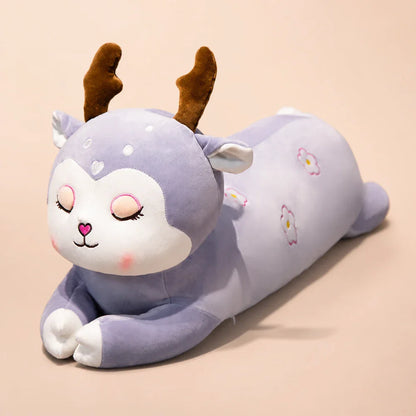 Lavender Floral Deer Plush Body Pillow Alternate View