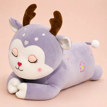 Lavender Floral Deer Plush Body Pillow Studio View