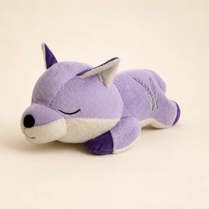 Lavender Sleepy Fox Plush Side Studio