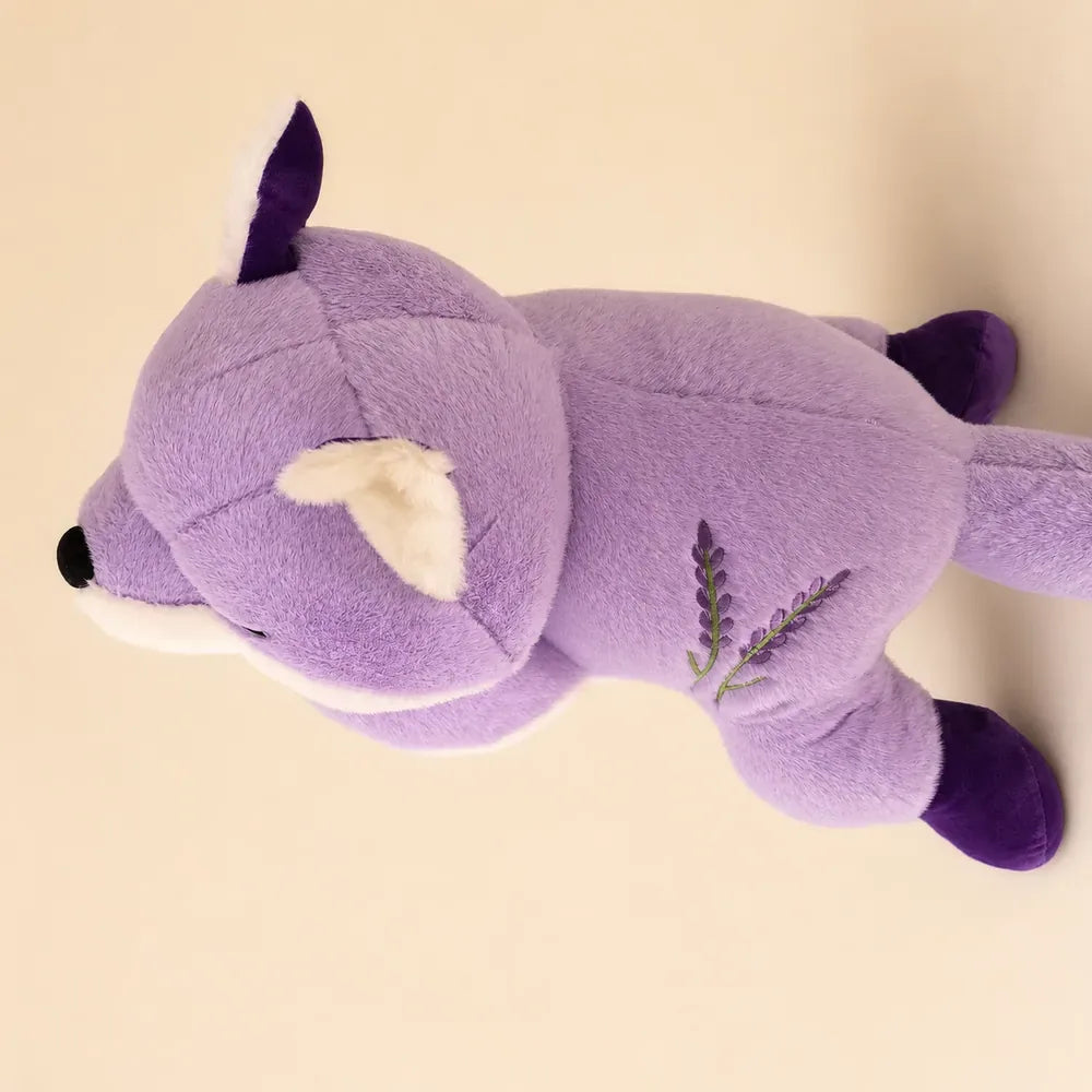 Lavender Sleepy Fox Plush Upright Studio