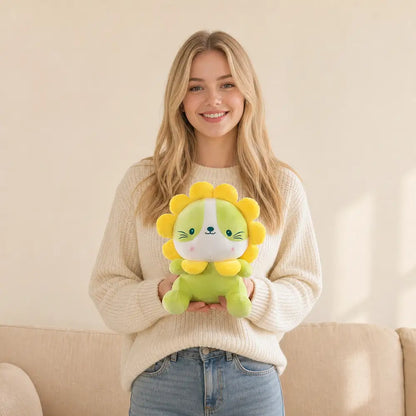 25cm Green Lion Cat Plush Size Reference