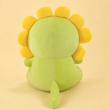 Green Lion Cat Plush Back View on Butter Yellow Background