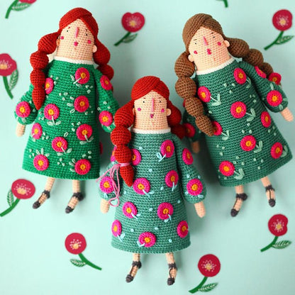 Floral Dress Doll Crochet DIY Kit
