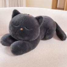 Cute Sleepy Black Cat Plush Pillow