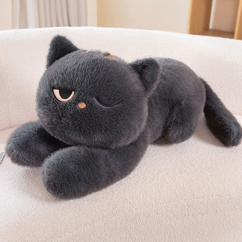 Cute Sleepy Black Cat Plush Pillow – PlushThis| Plushies Stuffed