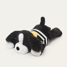 Lying Black and White Puppy Stuffed Animal