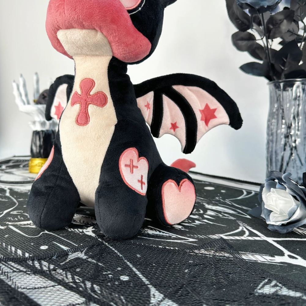 Goth Style Magical Fire Dragon Stuffed Toy