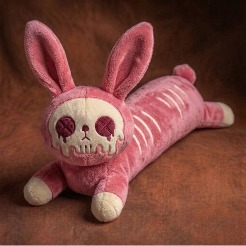 Melting Goth Bunny Long Pillow Stuffed Animal