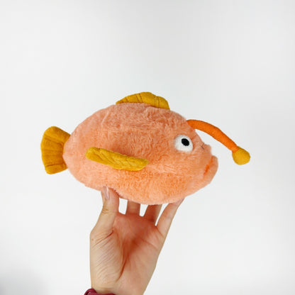 Cartoon Orange Anglerfish Plush Toy