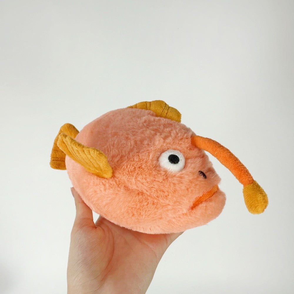 Cartoon Orange Anglerfish Plush Toy