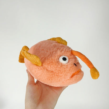 Cartoon Orange Anglerfish Plush Toy